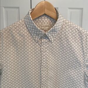 Club Monaco / Short Sleeve Seersucker / Green & White / Small